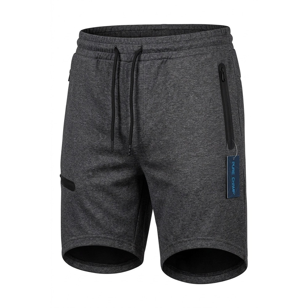 Pure Champ Mens Heather Charcoal Tech Fleece Zip Pocket Shorts TFS-03 XL NEW